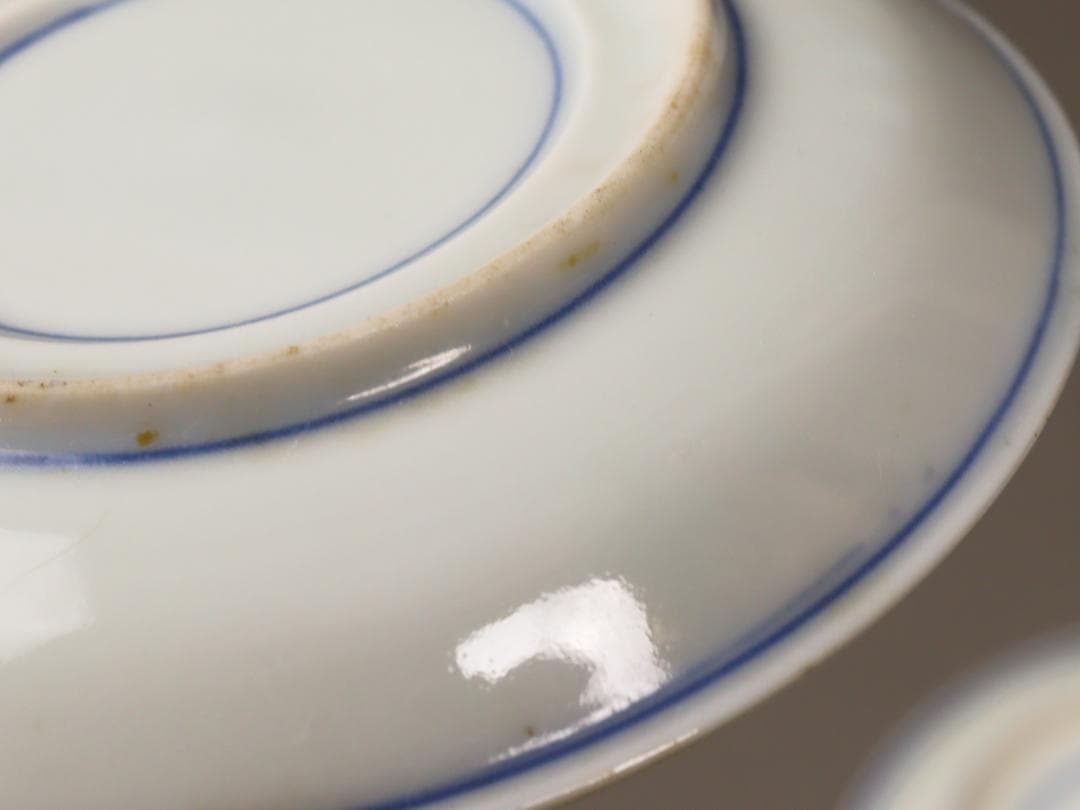 印判菊花緑 4寸皿 5客