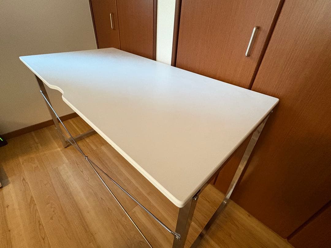 パソコンデスク 金属フレーム ニトリ 120×60×72 ホワイト 白