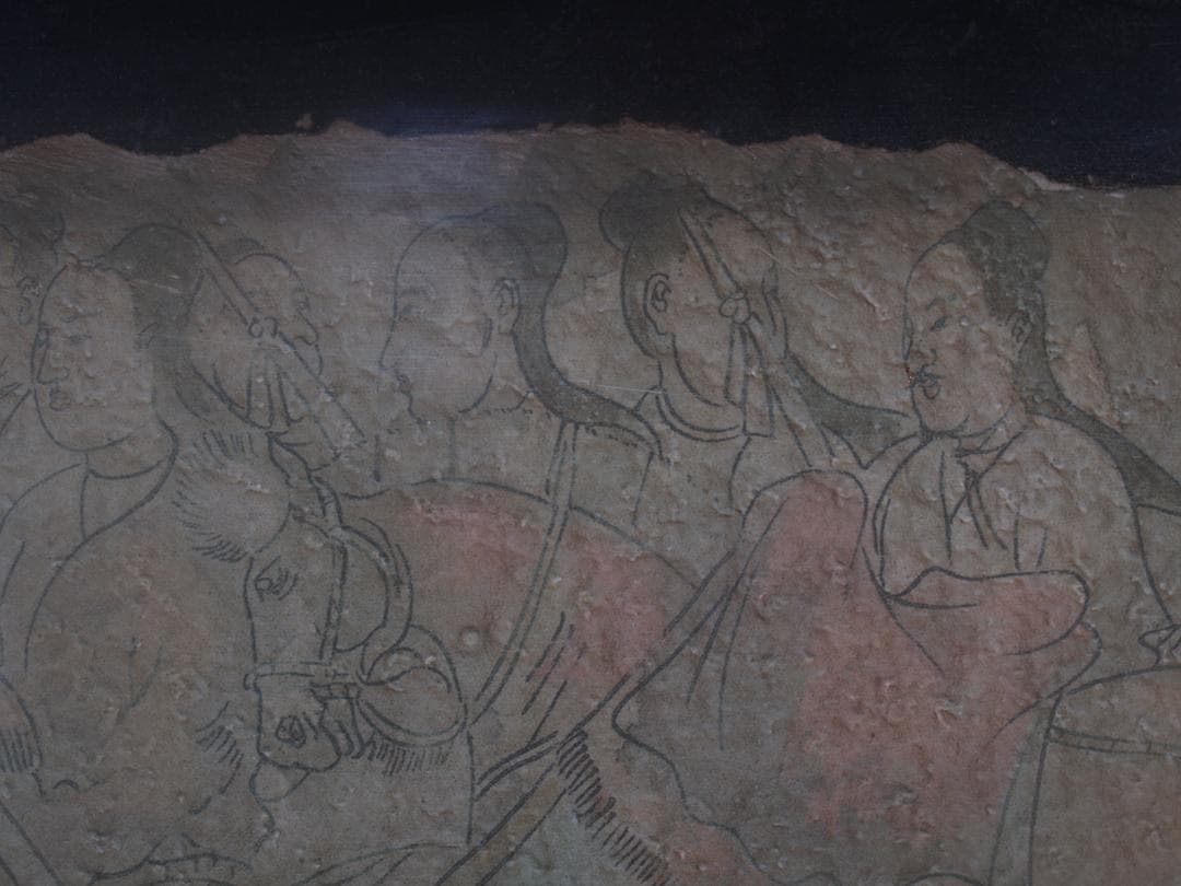 中国の壁画　戦時のもの　人物図　貴重品 古美術 AK1824A1-4