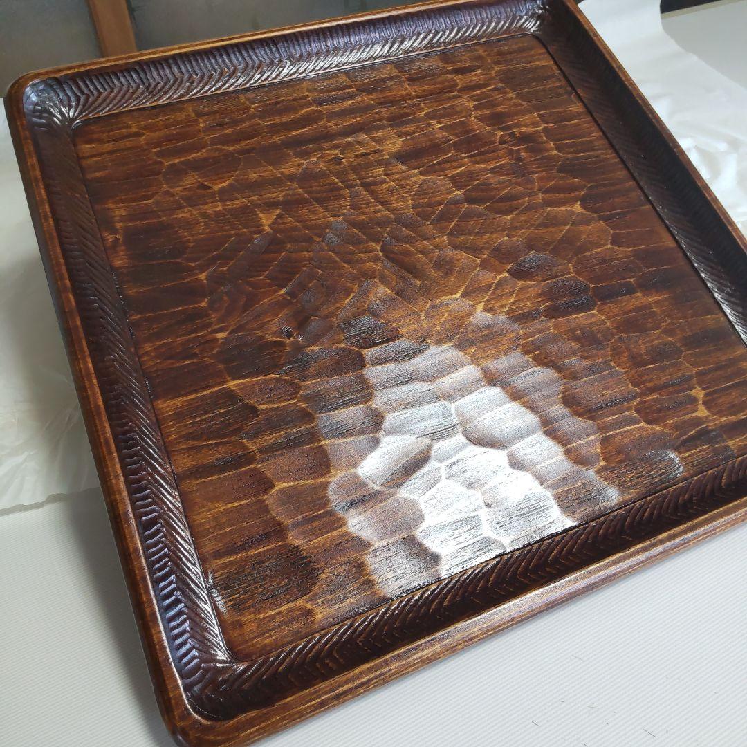 讃岐盆 摺り漆塗 2枚 美品 新品未使用