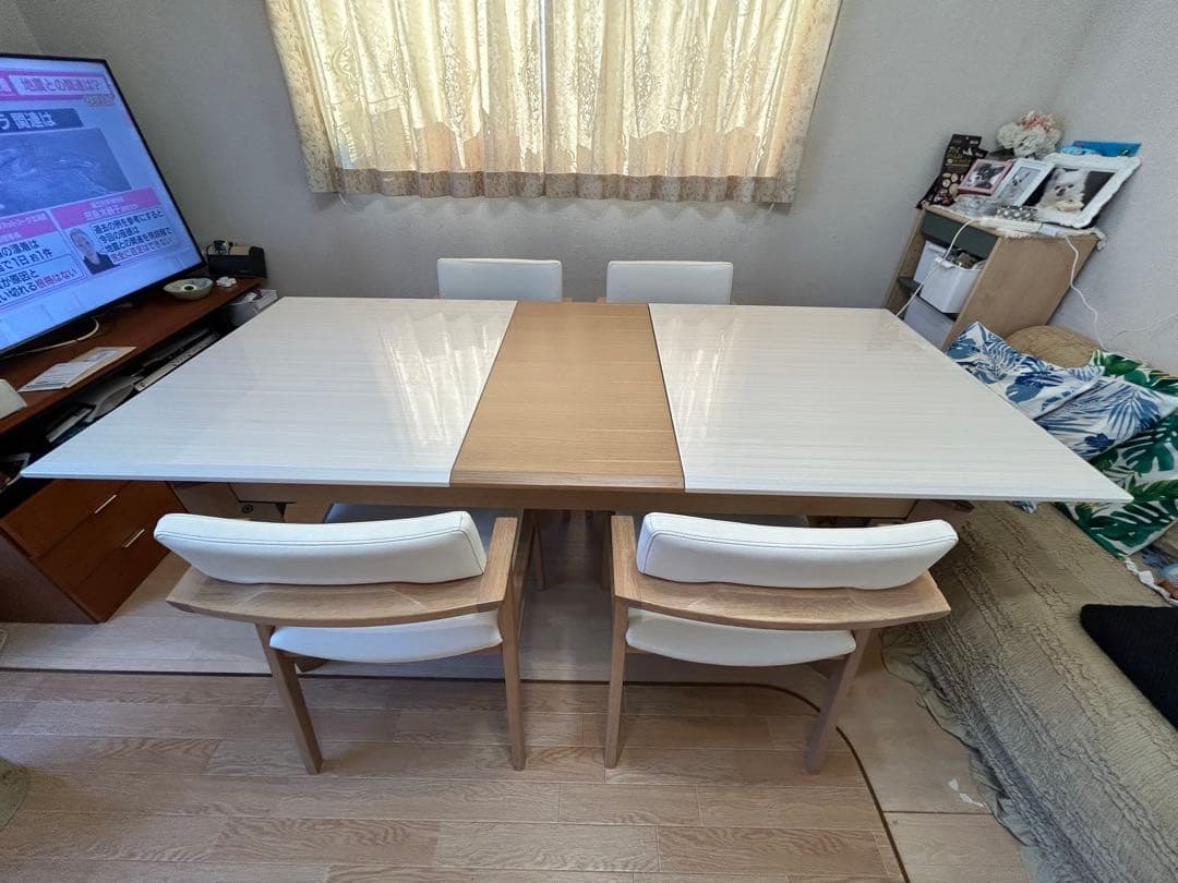 【なっち様⭐︎専用】シギヤマ家具⭐︎高級⭐︎伸長テーブル 白木目 北欧