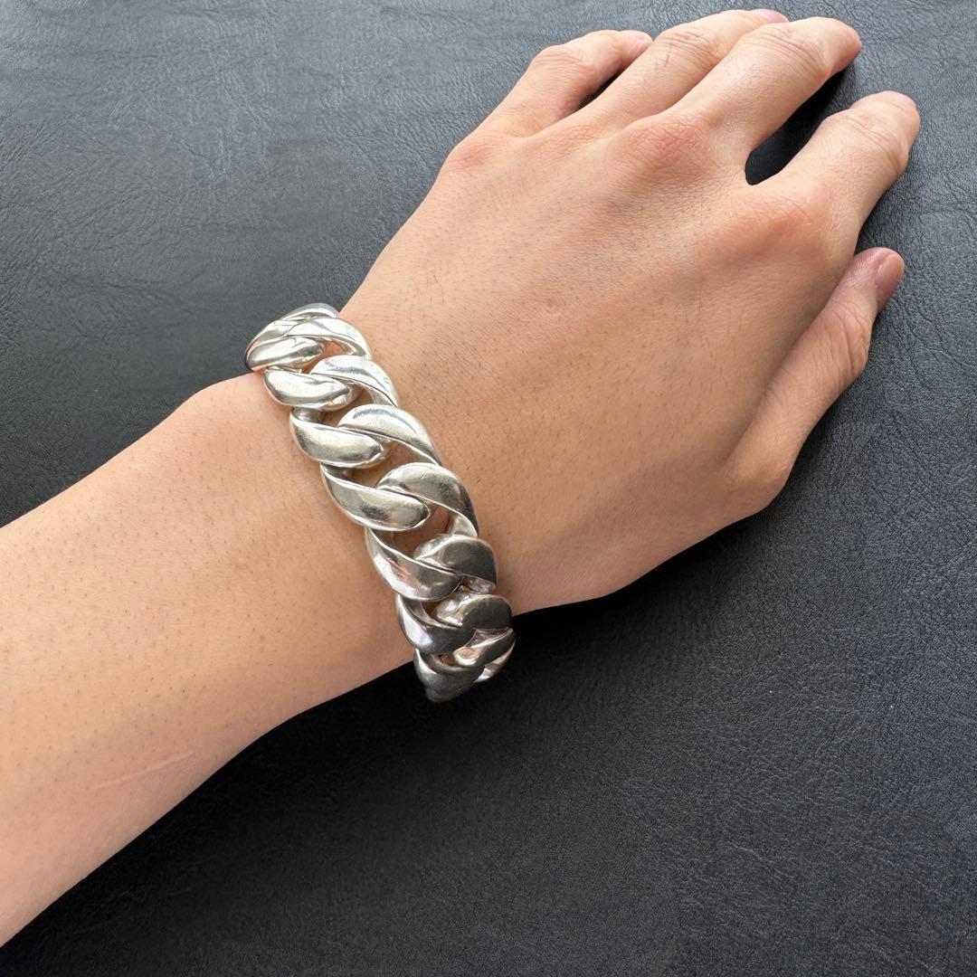 重厚 極太 喜平チェーン ブレスレット シルバー925 刻印あり ヴィンテージ