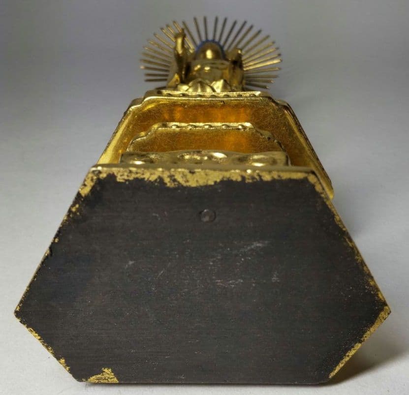 阿弥陀如来 木彫り仏像 純金箔押