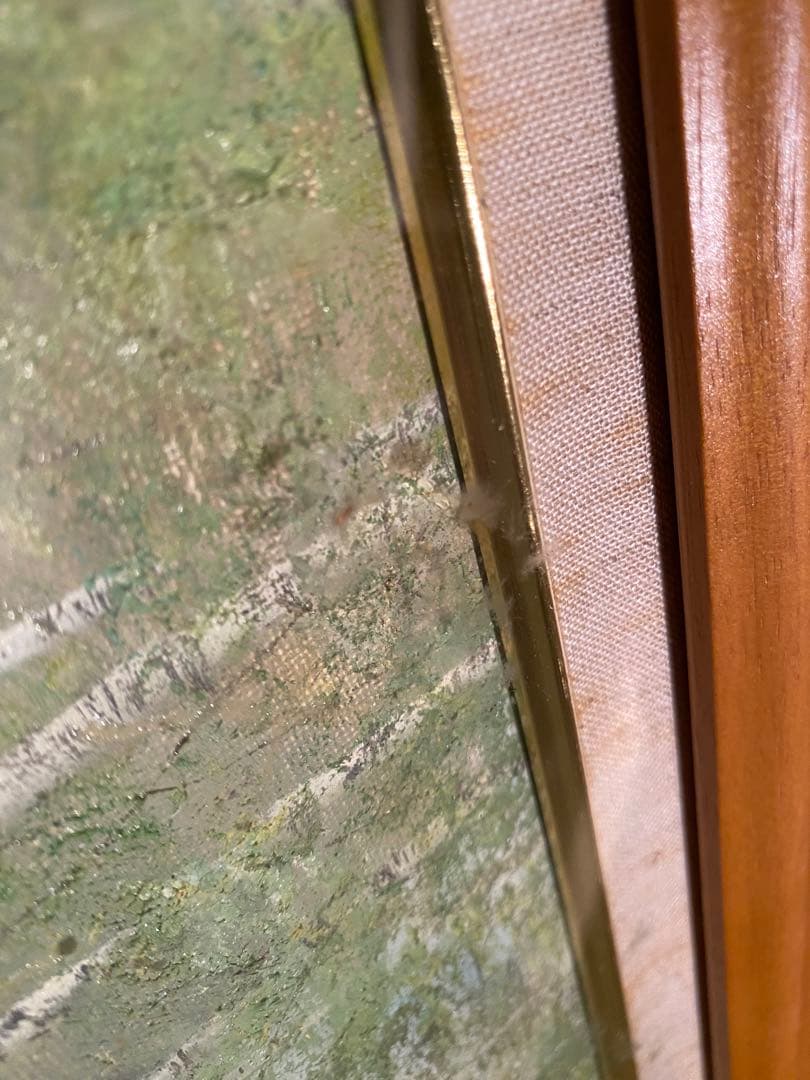 早瀬　遼　油彩　白樺林　絵画