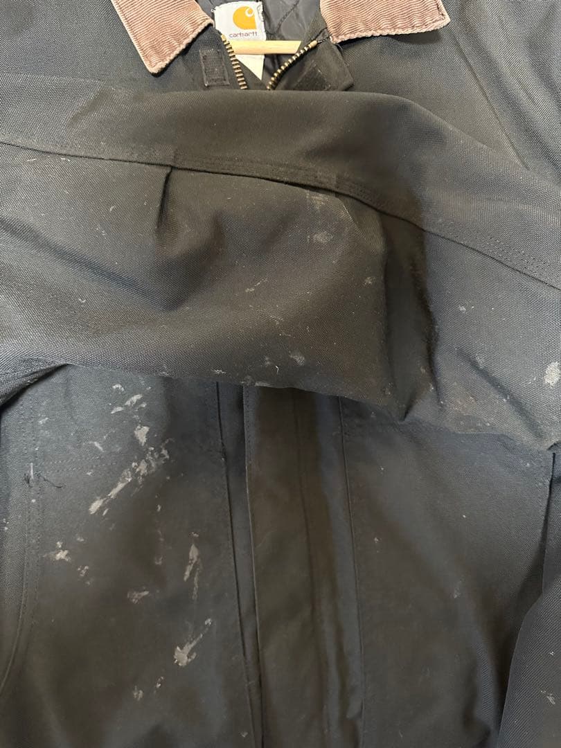 Carhartt ブラックジャケット コーデュロイ襟