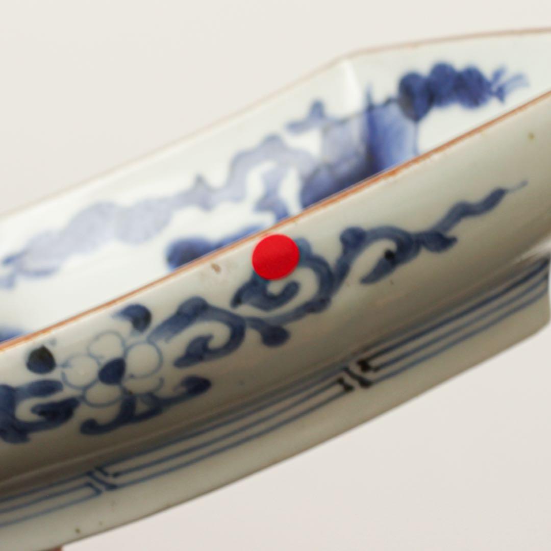 古伊万里　伊万里　江戸　中期　扇面　変形　皿　2客セット販売