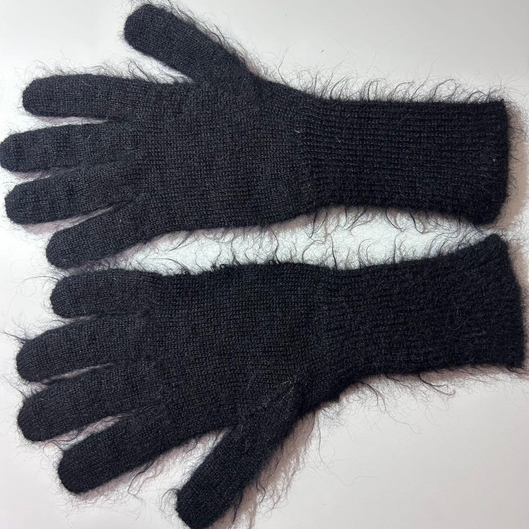 【極美品】RAF SIMONS ラフシモンズ 手袋 グローブ モヘア ブラック