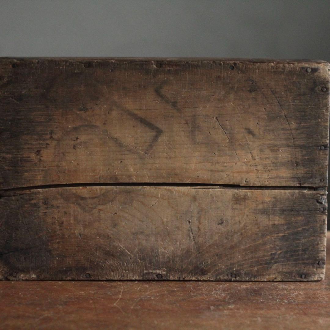 古い 内側銅張 木の トレイ トレー 箱 古道具 アンティーク