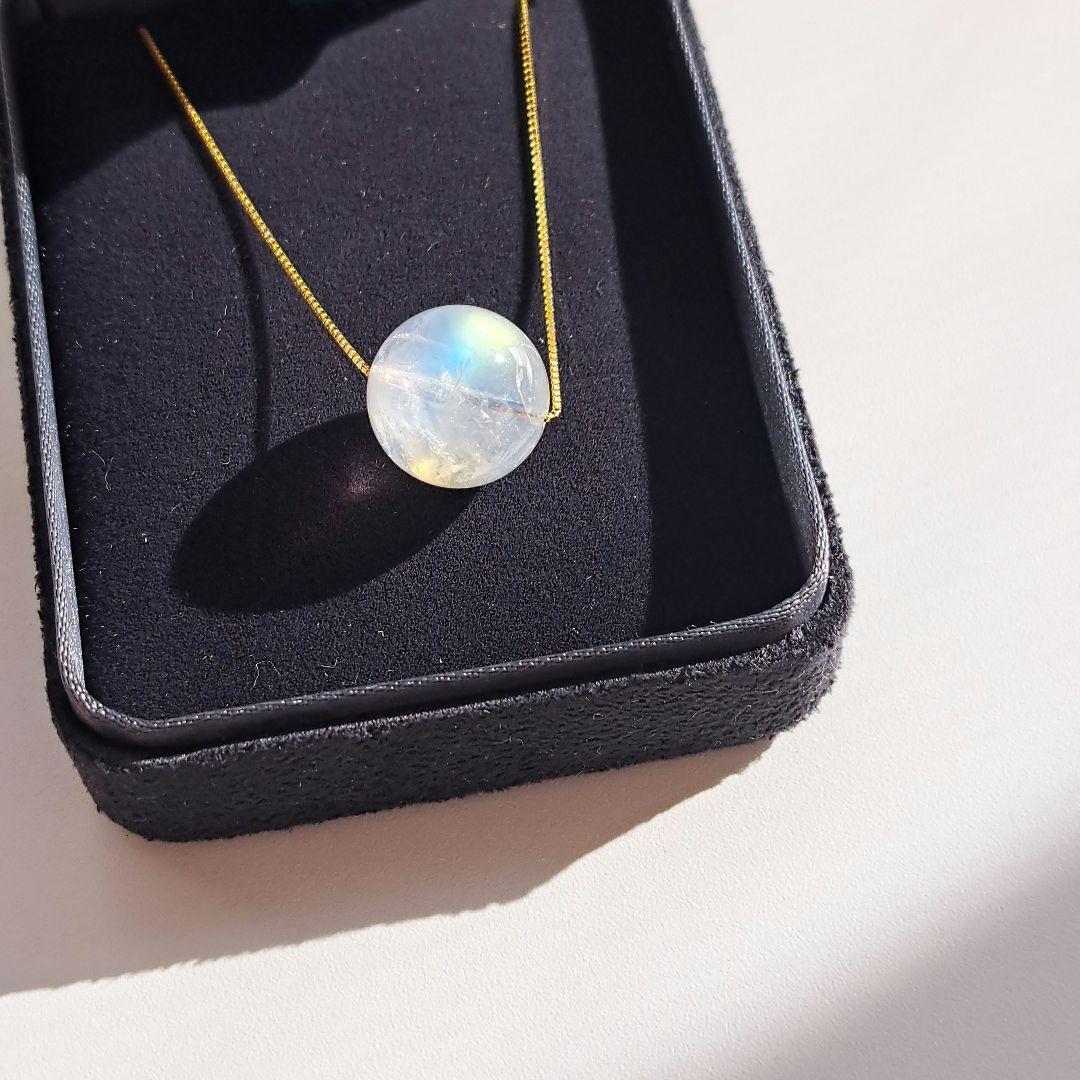 マダガスカル産 ホワイトラブラドライト 13.5㎜ レインボー ホワラブ