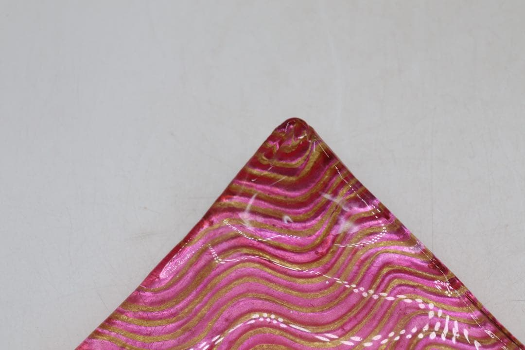 坂田甚内作　三角皿　ガラス　名人作　送料込み250605