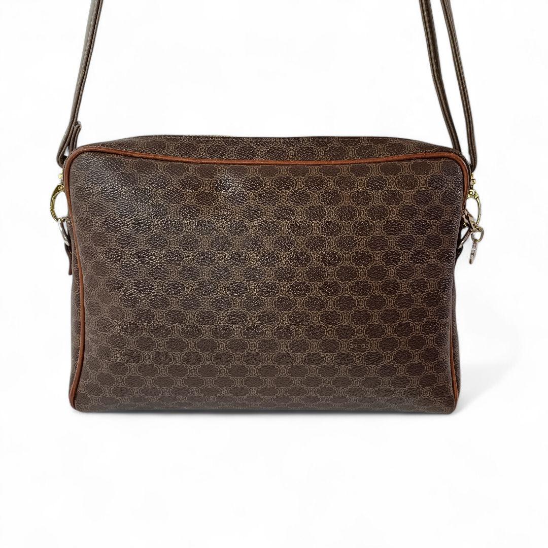 美品 正規品 セリーヌ ショルダーバッグ マカダム PVC レザー 肩掛け 革