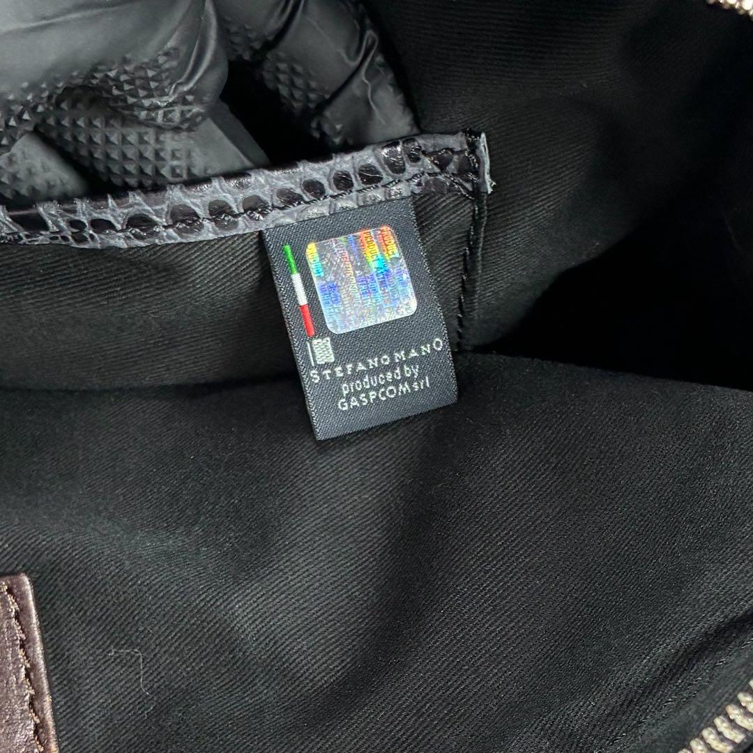 STEFANO MANO ステファノマーノ　クロコ型押し　レザー　ビジネスバッグ