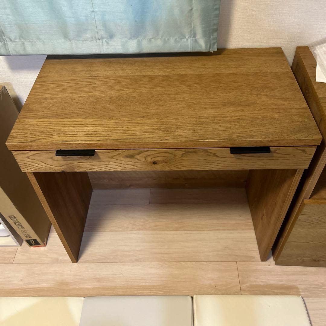 りいめぃ【軽い傷あり】unico ADDAY(アディ)デスク 引き出し付き