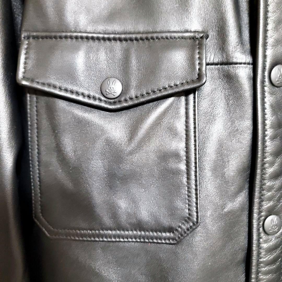 サイコバニー シープスキン 羊革 レザージャケット シングルライダース ブラック