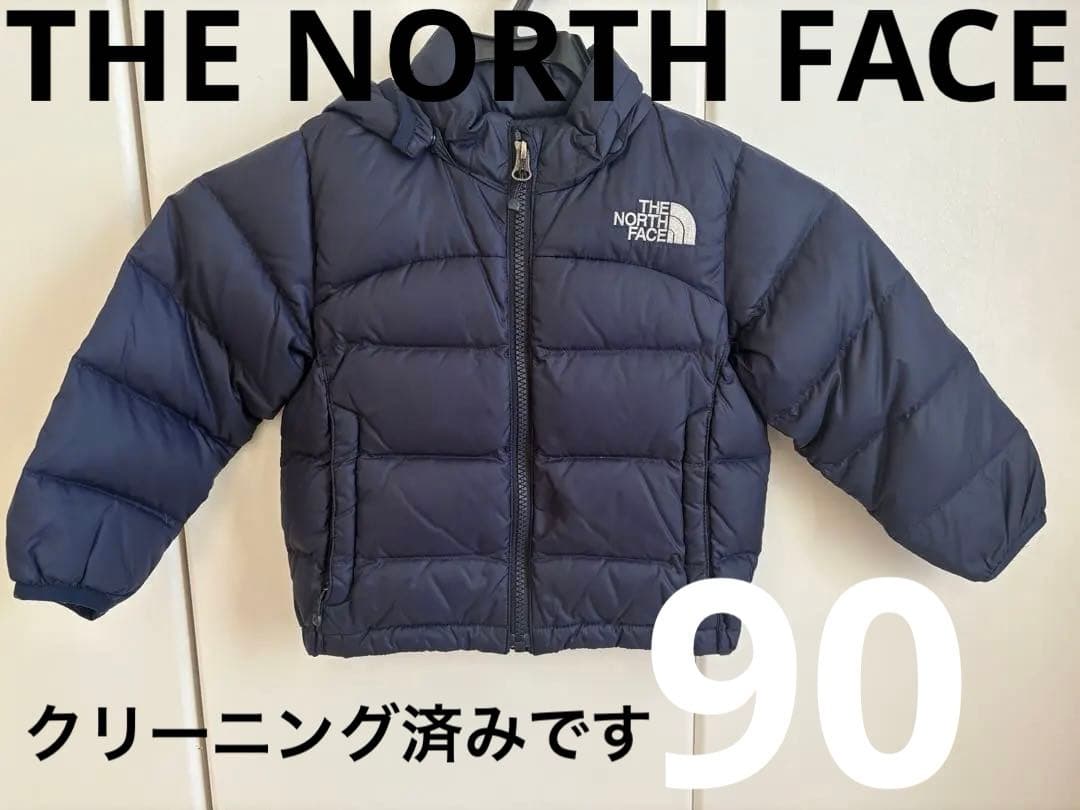 美品　THE NORTH FACE ネイビー　ダウン 90 クリーニング済み
