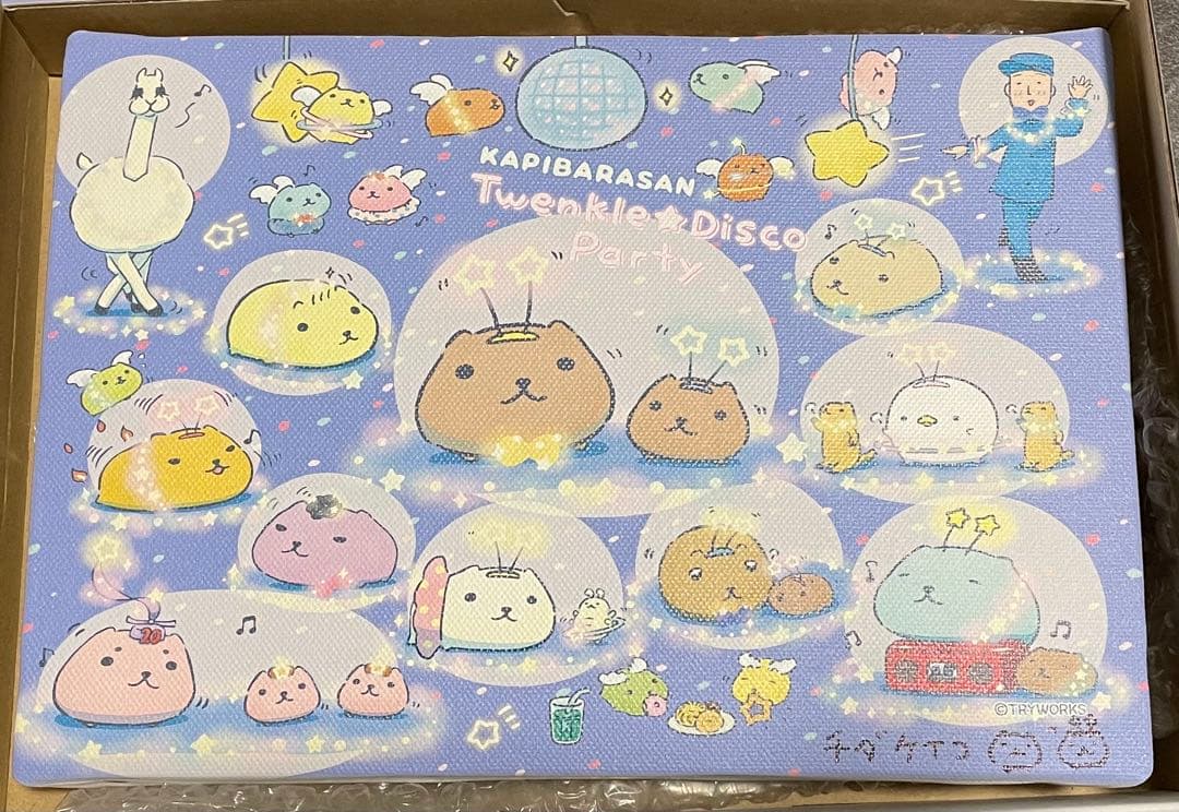 カピバラさん　ウォールキャンバス　チダケイコ　直筆サイン入り　20th