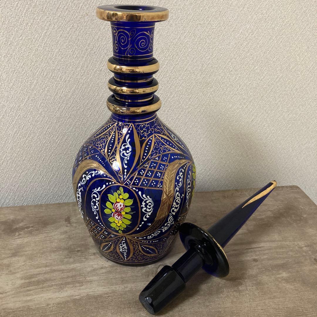 ボヘミアングラス　デキャンタ　珍品　特大　切り子　ヴィンテージ