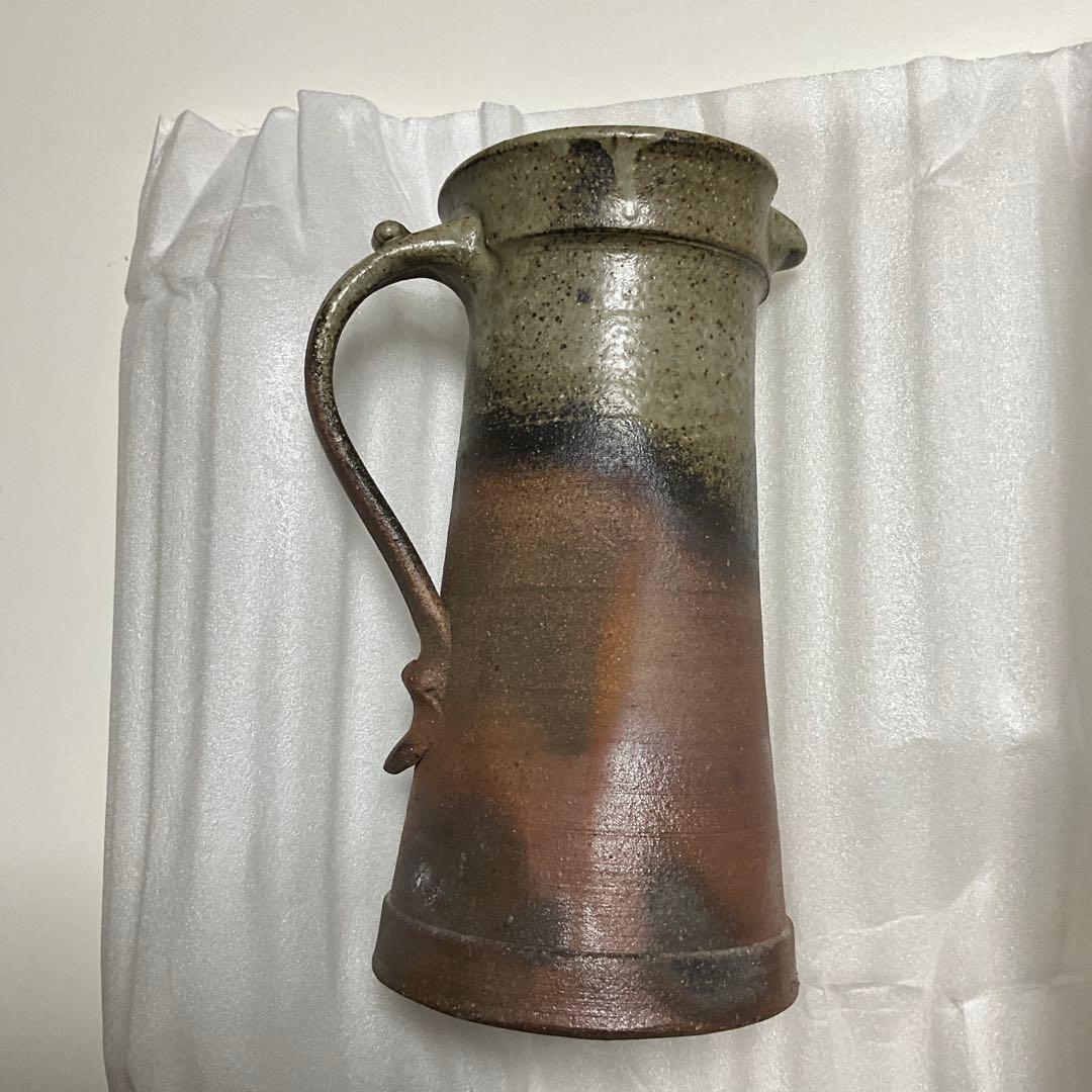 益子焼　ジョゼ　ファロンバ　ピッチャー 把手壺 花器