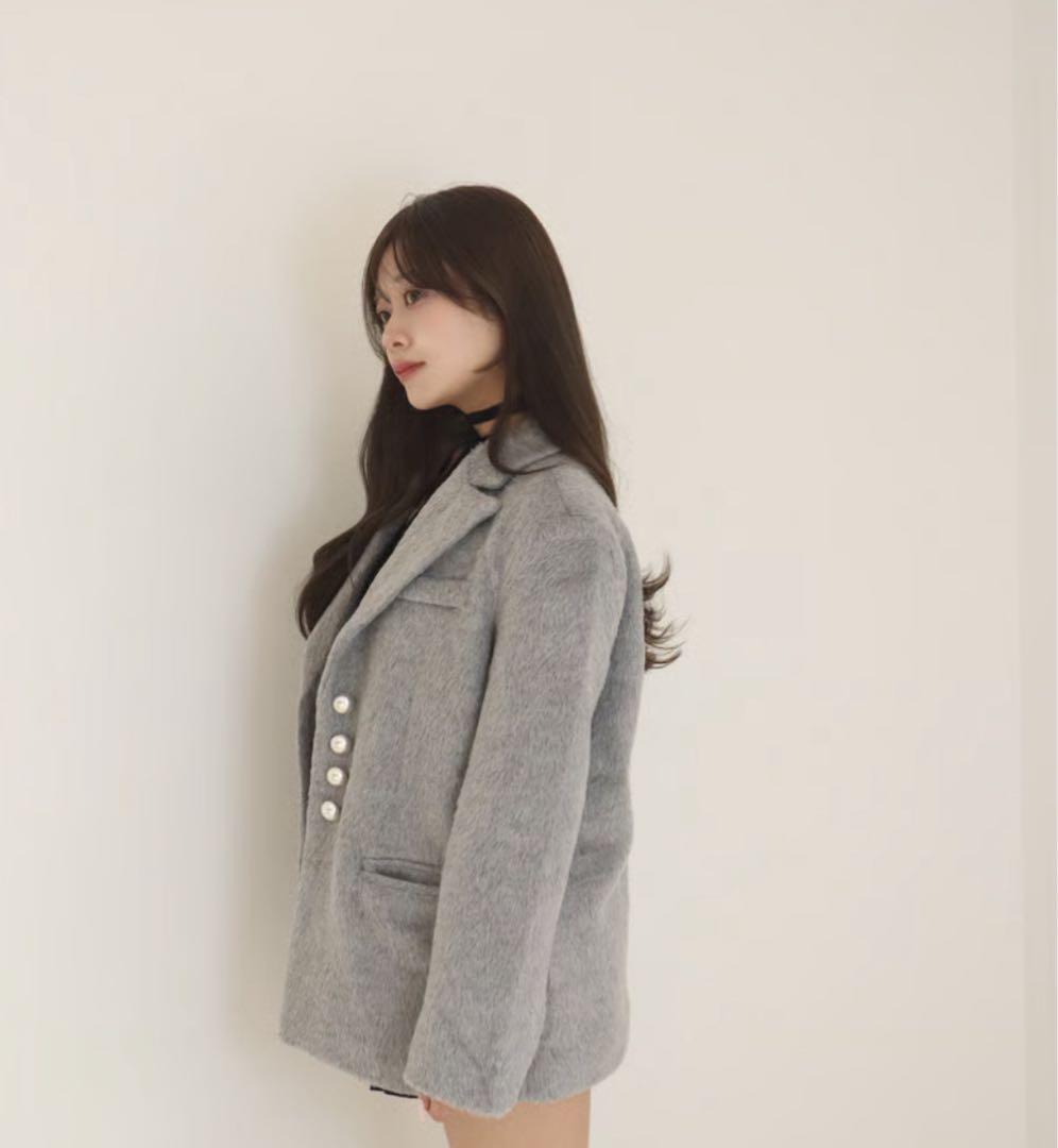 pellsiana シャギージャケット グレー