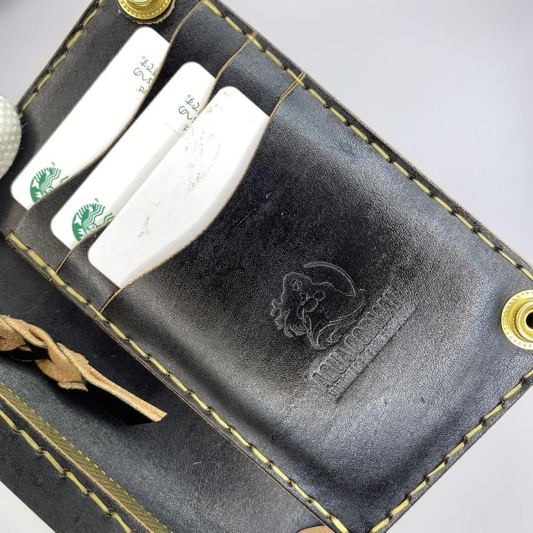 折らずお札収納 丘染めブラックの無骨トラッカーウォレット