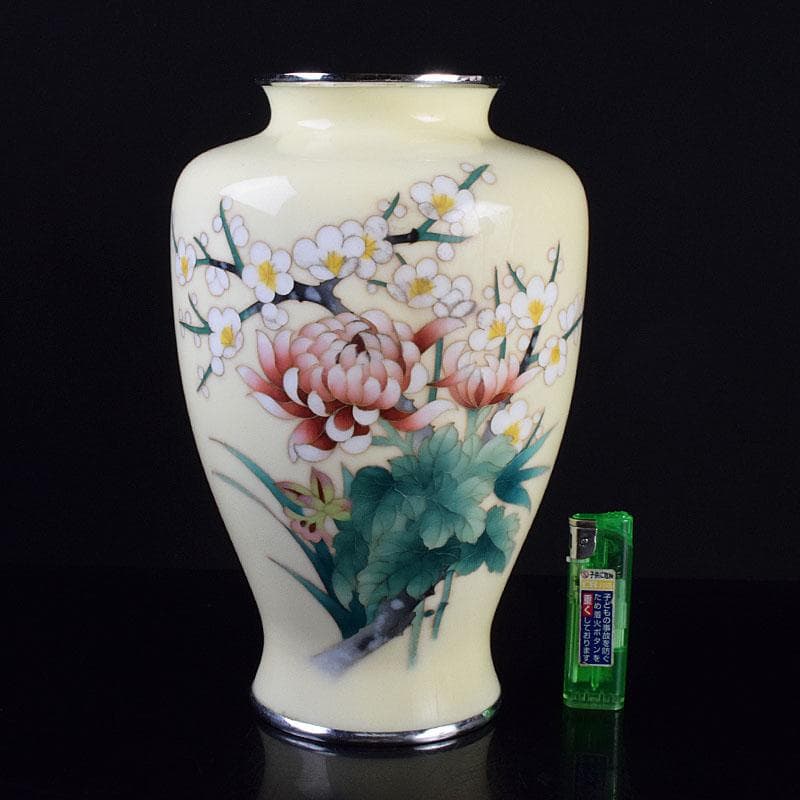 七宝焼　四君子文　花瓶　V　R9273