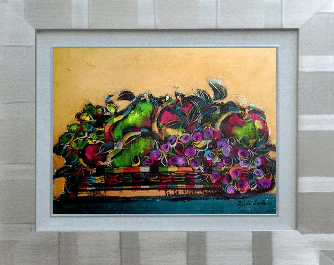 油絵 絵 絵画 インテエリア uF6-061104 静物 果物