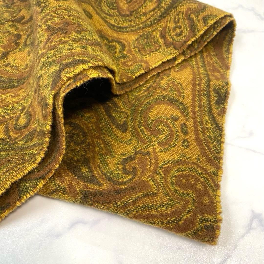 ETRO エトロ　ペイズリー柄マフラー　キャメルブラウン　ランボスウール