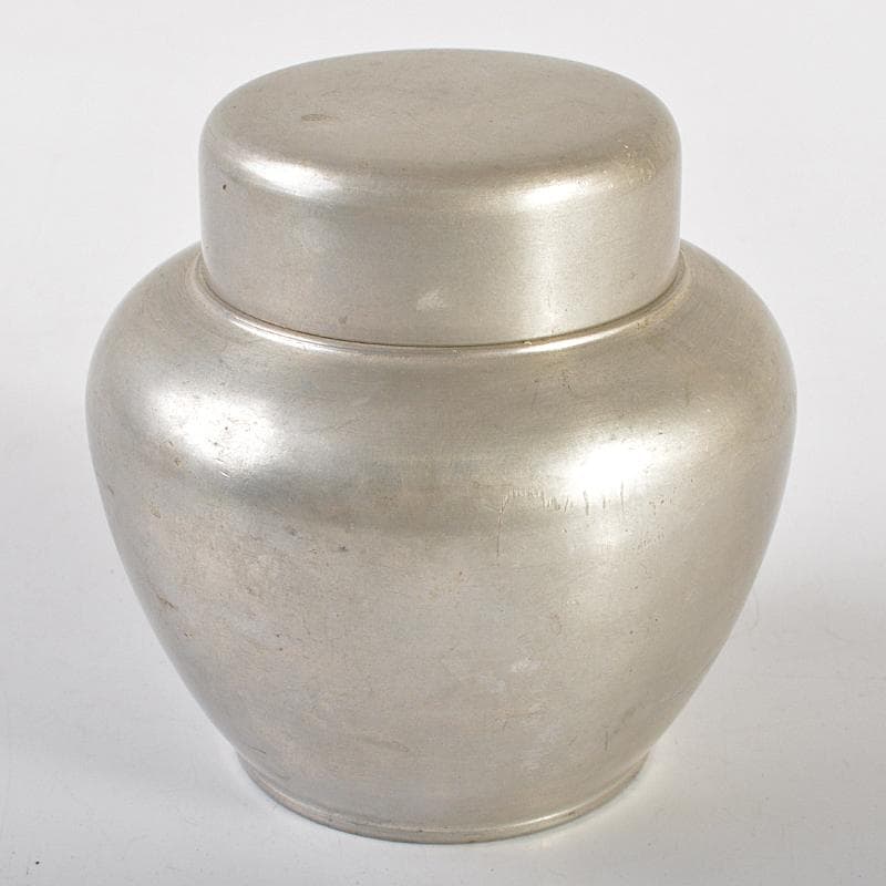 煎茶道具　継山造　本錫　茶壷　茶心壷　約264g　時代箱付　M　R6852