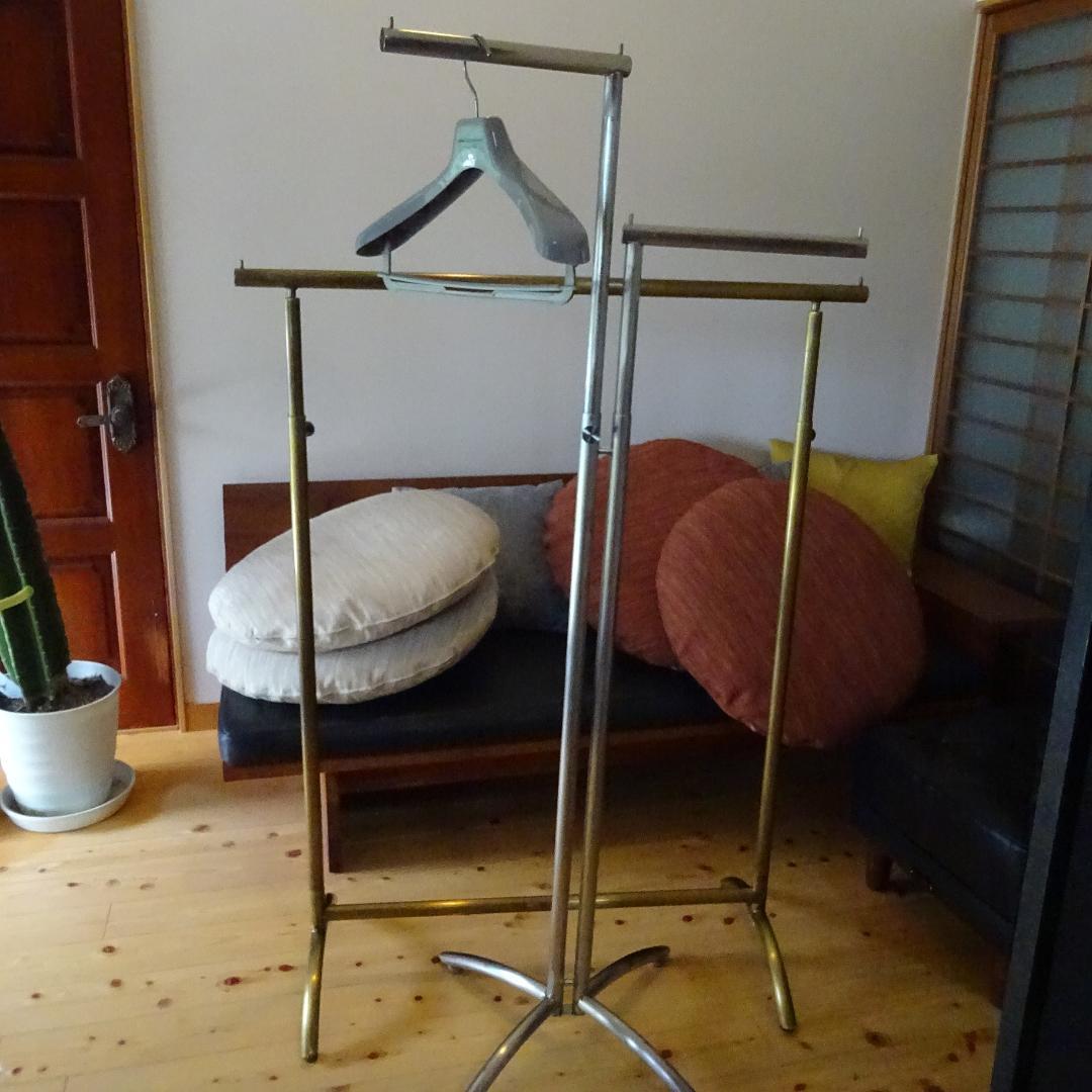 さ*ち様 2点 真鍮系ステンアイアン ハンガーラックコートスタンド アンティーク