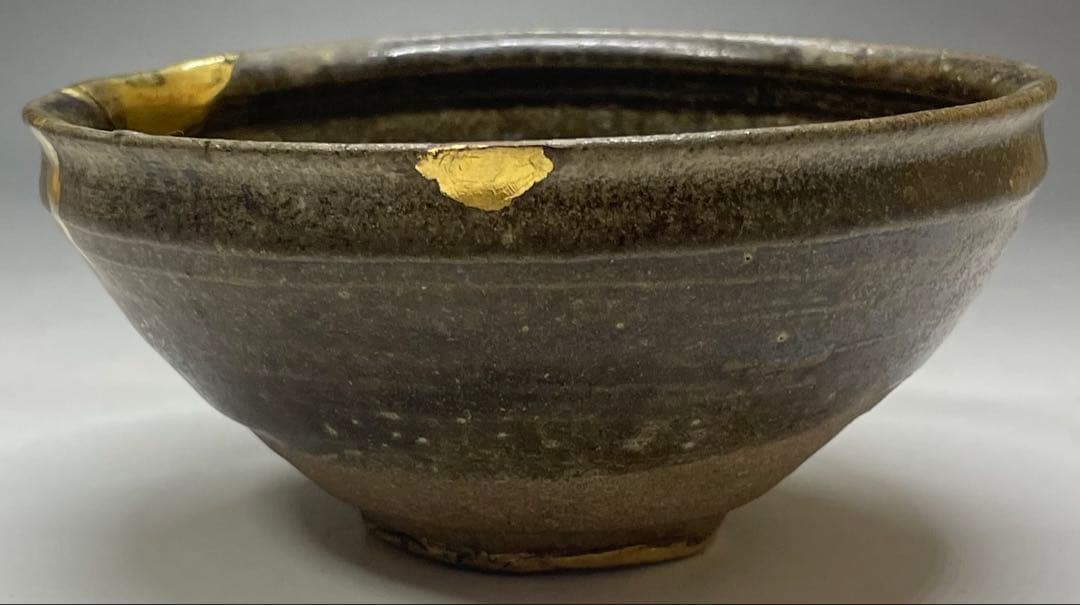 天目茶碗　宋　吉州窯　本金直し　時代箱　Y687