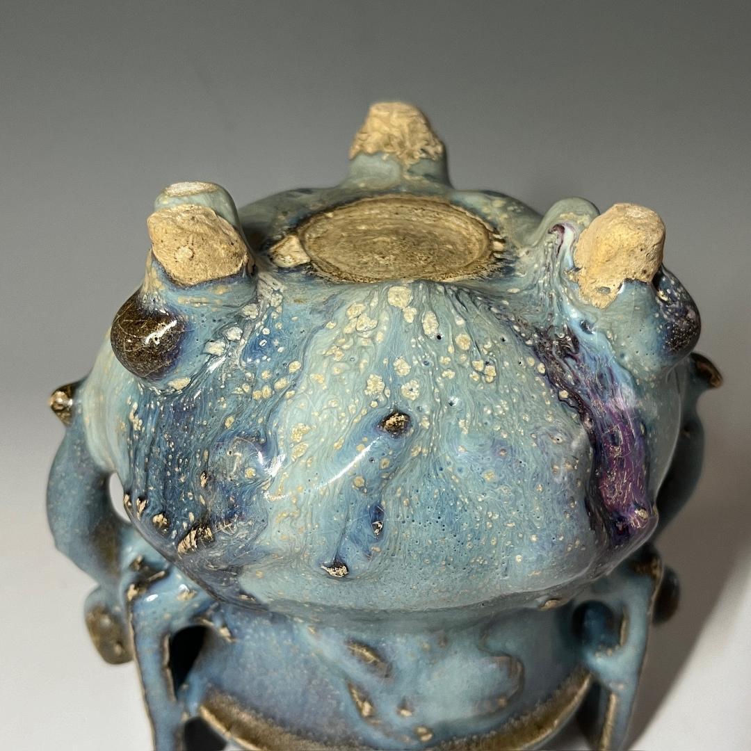 唐物 鈞窯三足香炉 元時代 中国美術 古玩 SN33