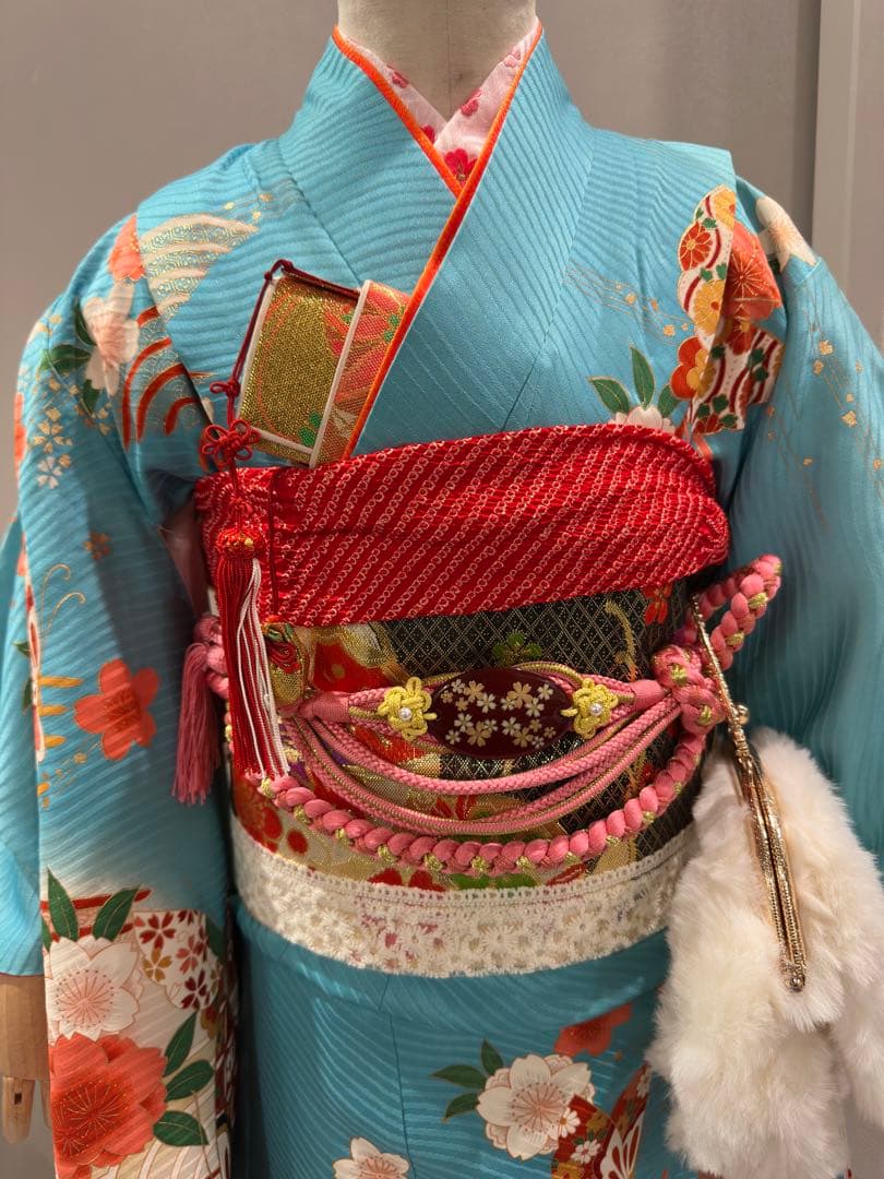 正絹　着物　フルセット　だらり帯　7歳