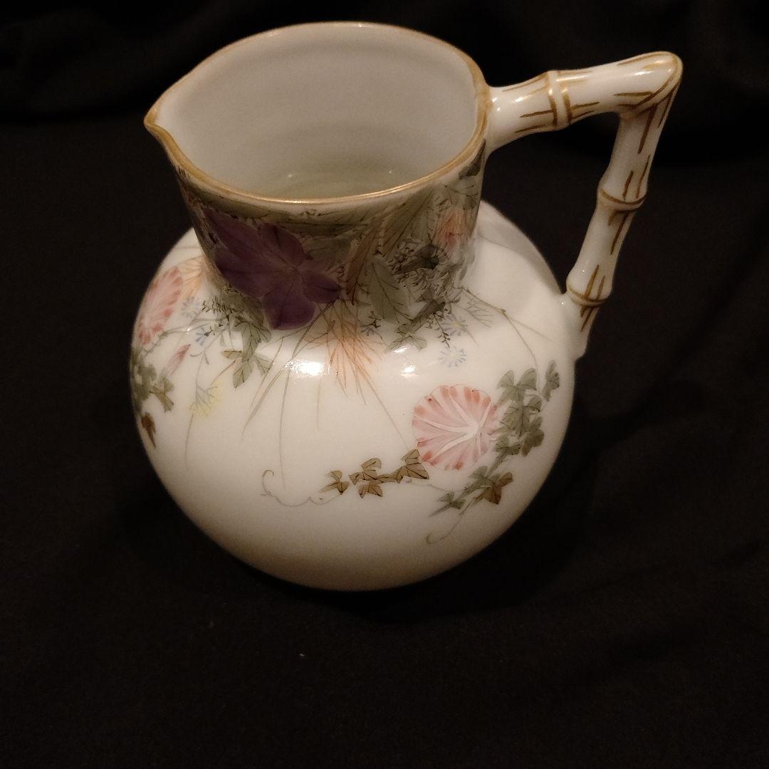 明治時代　横浜焼　井村彦次郎　朝顔　クリーマー　里帰り　輸出品