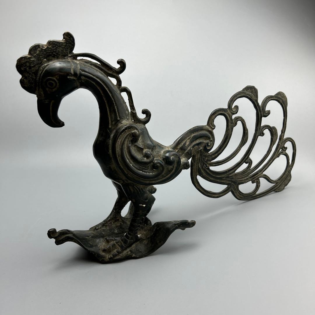 鳳凰のオブジェ　ビンテージ　金属製　置物