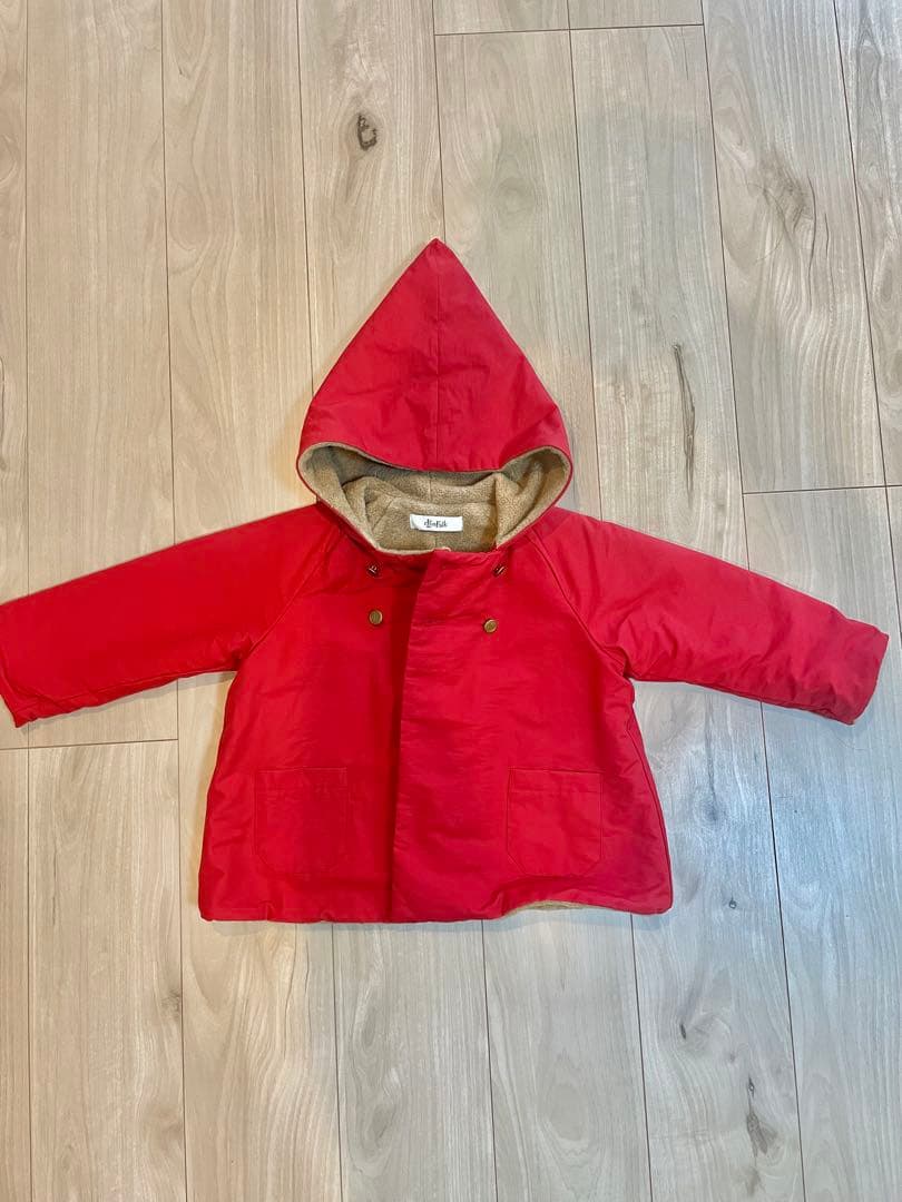 新品同様の美品　el finFolk 赤 コート フリース裏地