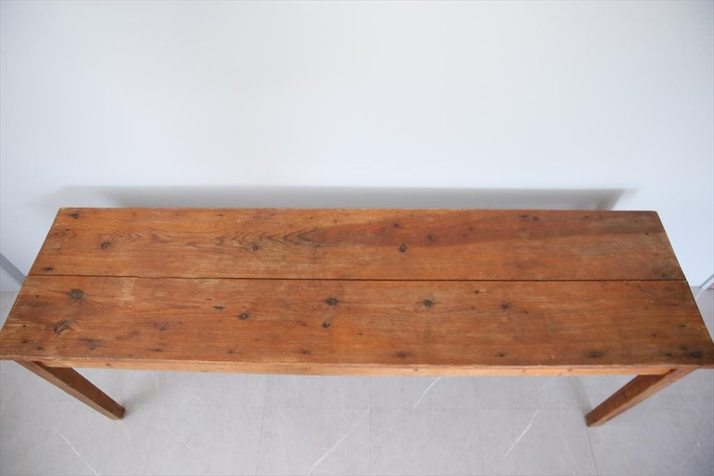 フランスアンティーク古木ダイニングテーブル/木製机/作業台/デスク(68-73)