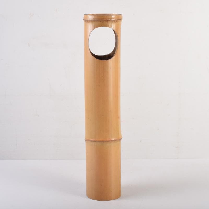 茶道具　竹花入　花筒　銘「萬歳」　在銘　極め箱　C　8328