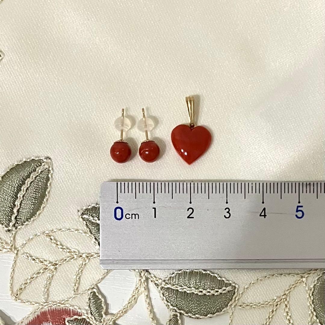 【専用】血赤珊瑚 赤サンゴ 天然石 ピアス ペンダントトップ セット レッド