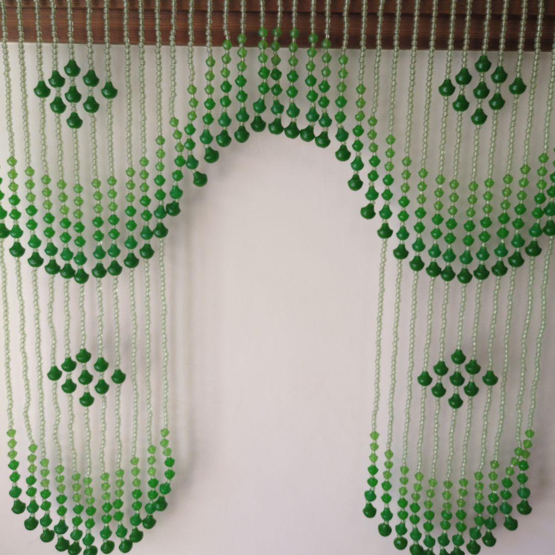 昭和レトロ緑色 珠のれん！