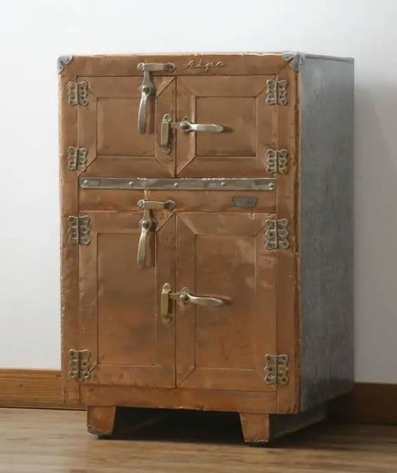 木製冷蔵庫　昭和レトロ　アンティーク　氷型冷蔵庫　Alps　日本製　古民家カフェ