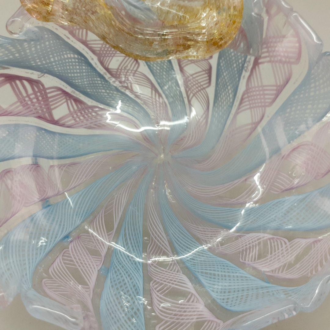 MURANO ムラノ 金彩 レース 木葉 モチーフ 皿