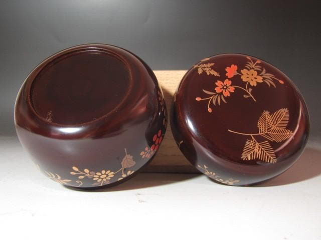 ★　宗陽　春桜草花蒔絵　平棗　裏千家　十五代　鵬雲斎の花押がございます★x417