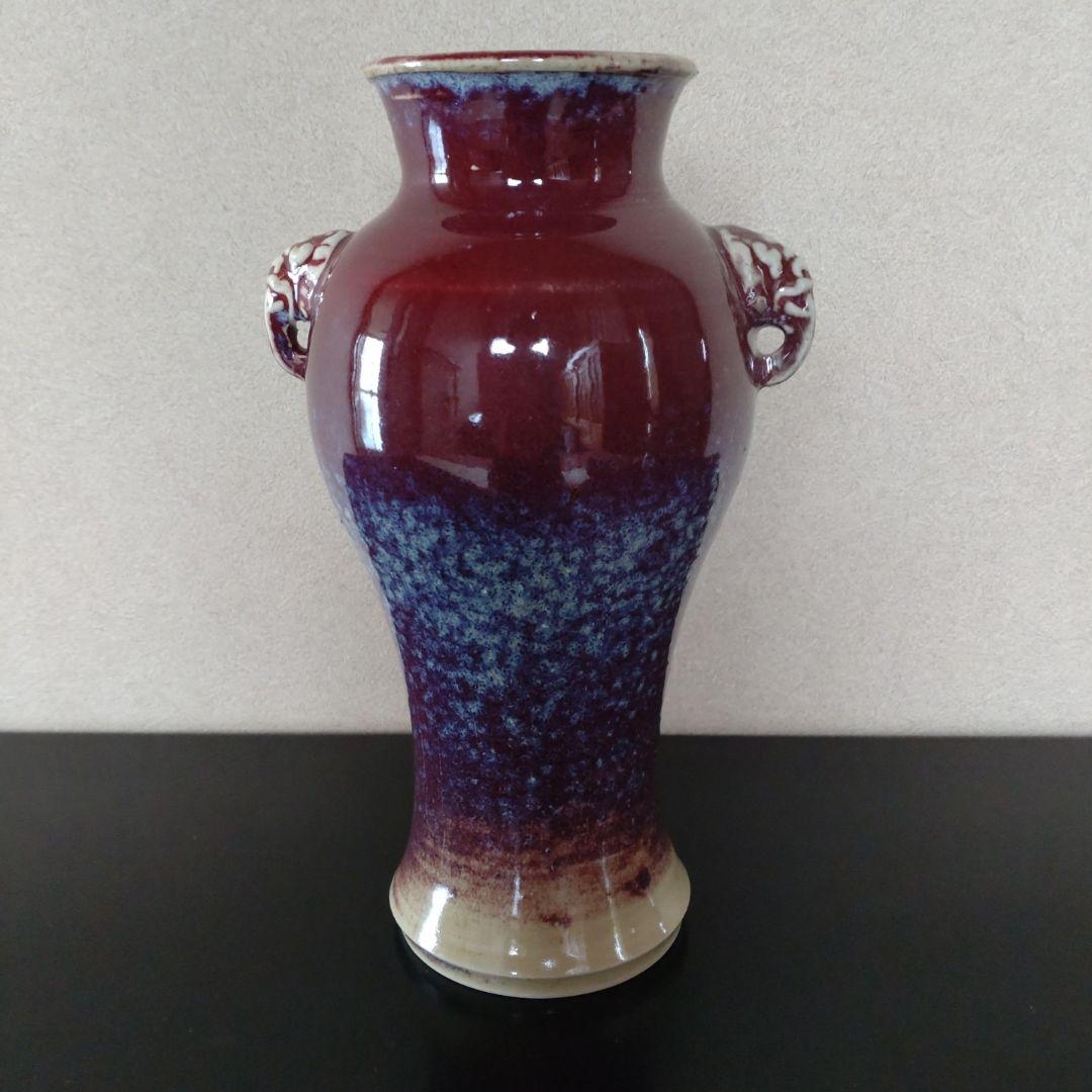 均窯花入　象耳付花入　16代永楽善五郎 　永楽即全　共箱