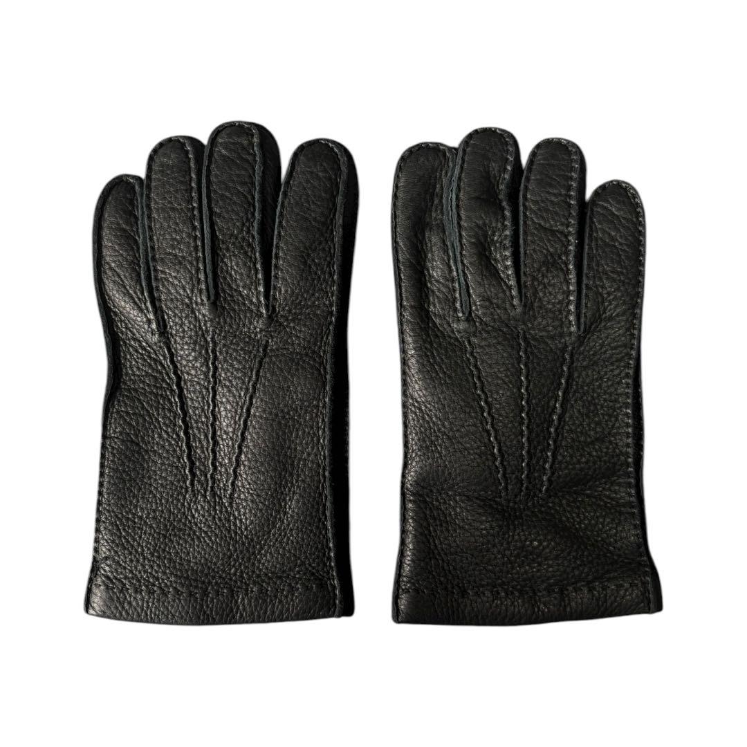 PRADA カシミヤ×レザー グローブ ブラック