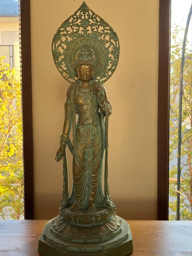 大仏師 松久宗琳(マツヒサ ソウリン)作 瑠璃観音　ブロンズ製 共箱