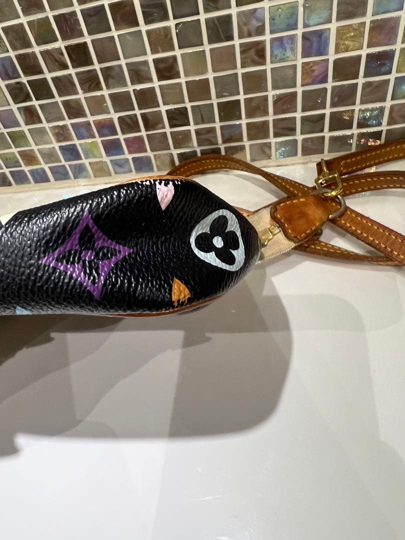 Louis Vuitton ルイヴィトン　黒マルチカラー ショルダーバッグ村上隆