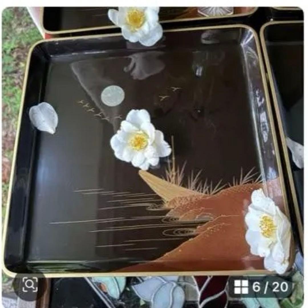 2230様感謝‼️JAPANGOZEN超絶時代蒔絵「源氏物語　須磨　明石」御膳5客