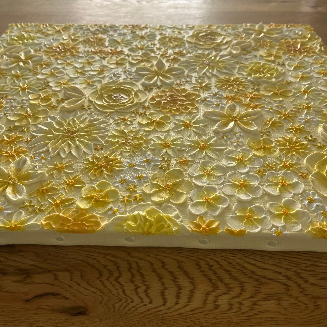 フラワーアート 黄色 黄色の絵 黄色絵画 花柄　花の絵 イエロー yellow