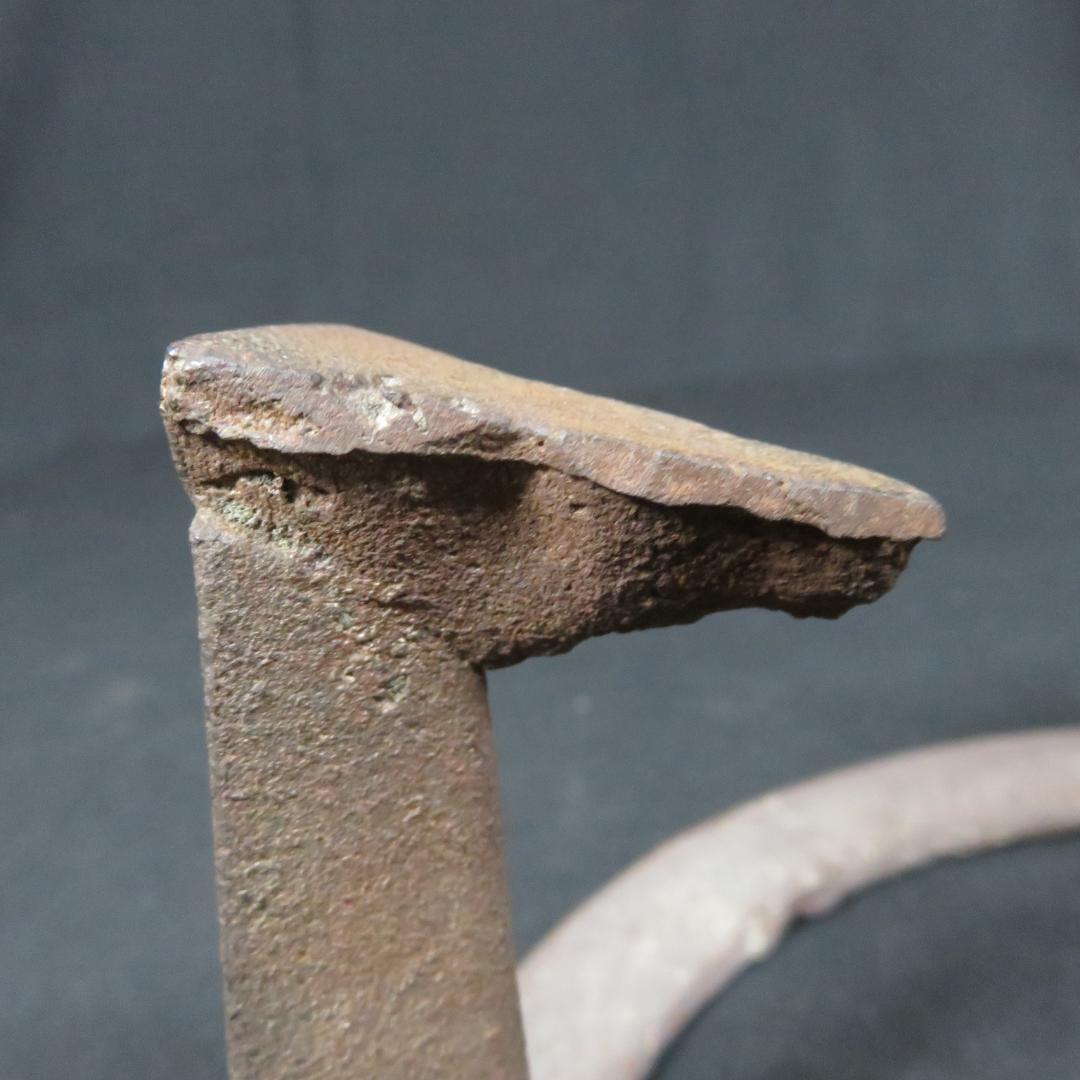 風炉 五徳 茶道具 茶器 炉 鬼爪 唐銅 唐鋼 面取風炉 木箱