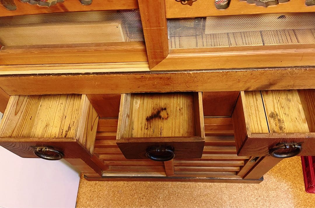 和箪笥　水屋　アンティーク　食器棚　（発送手配の期日有り〜9/21）